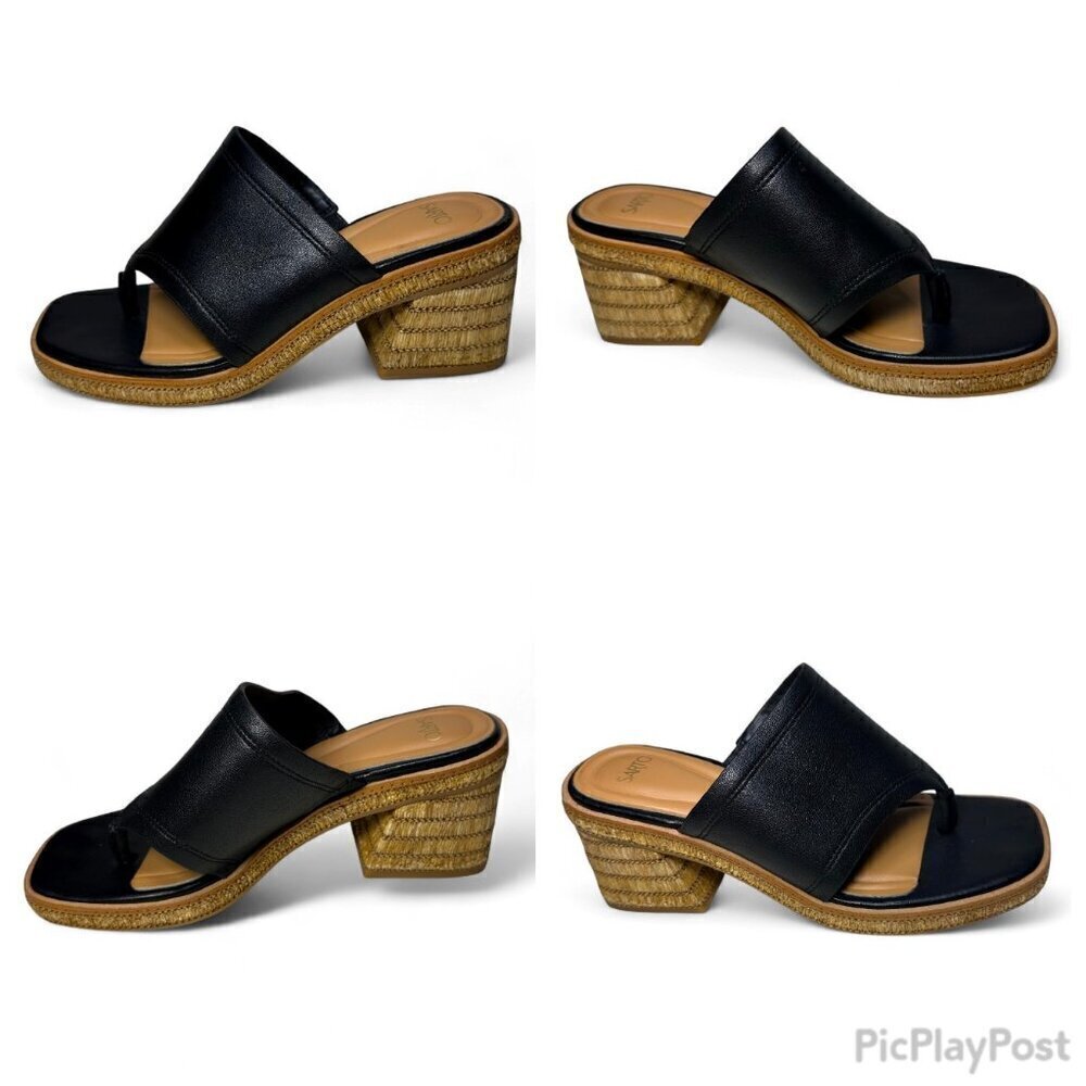 SARTO Ferrara Espadrille Platform Block Heel Sandal, Black, Sz 7.5, NWOB - Picture 9 of 10